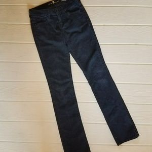 7FAM Black Straight Leg Jeans